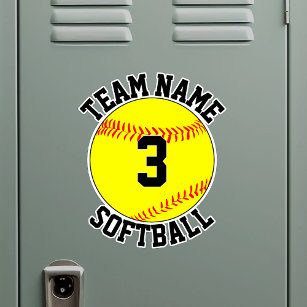 Softball Team Namn och Player Number Anpassningsba Klistermärken