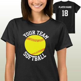 Softball Team, Player och Jersey Number T-shirt