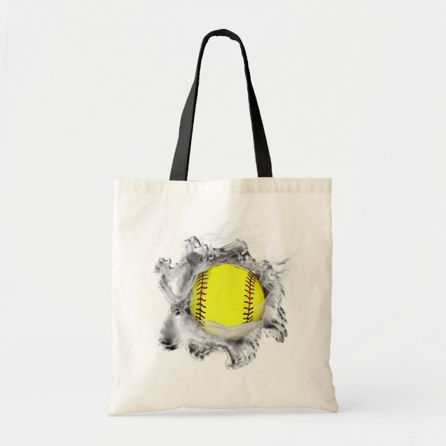 Softball Tote Bag Tygkasse (Framsidan)