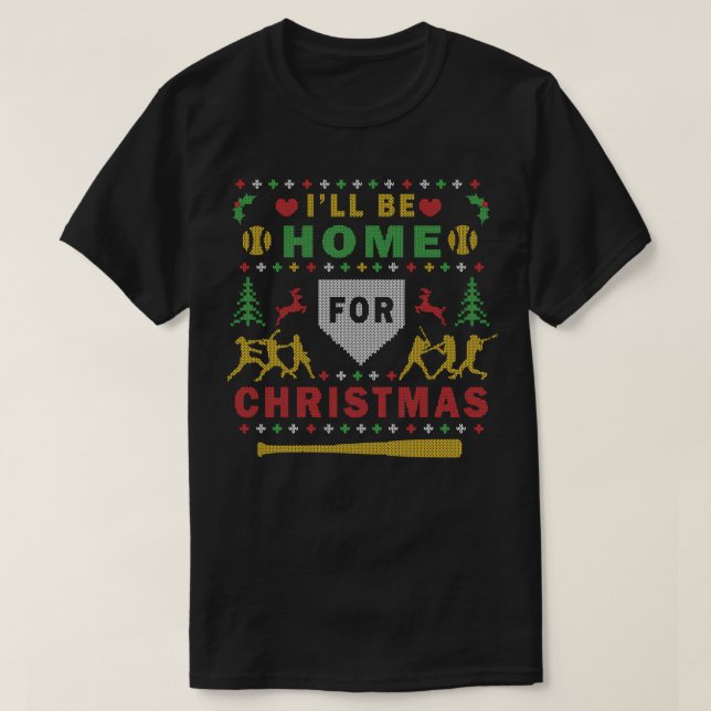 Softball Ugly jul Party Sweater Digital Art T Shirt (Design framsida)