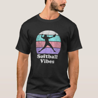 Softball Vibes Retro Vintage Girls eller Women's P T Shirt