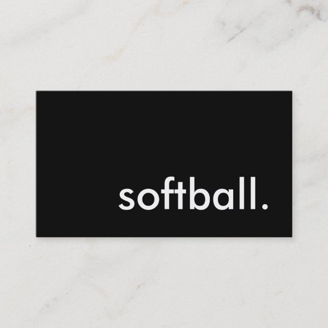 Softball. Visitkort (Framsida)
