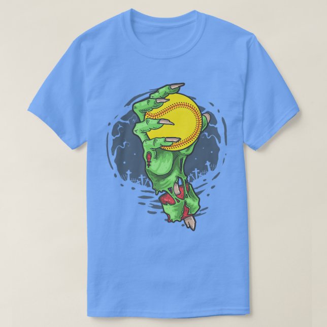 Softball Zombie Hand Softball Player Halloween Cos T Shirt (Design framsida)
