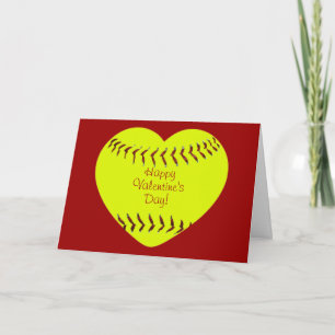 Softballalla hjärtans dagkort helgkort