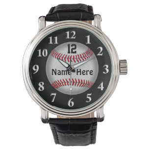 Softballbaseballklockor, DITT NAMN och NUMRERAR Armbandsur