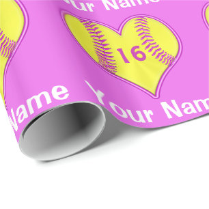 Softballet som slår in papper med NAMN, Jersey Presentpapper