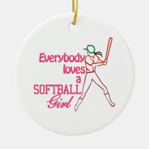 Softballflicka Julgransprydnad Keramik