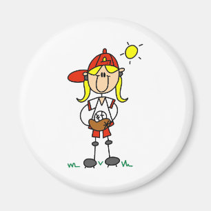 Softballflickamagnet Magnet