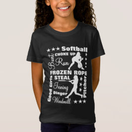 Softballflickasportar Terminoligy uttrycker T-shirt