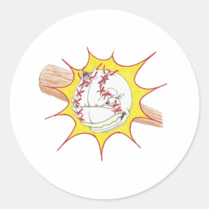 Softballlogotyp Runt Klistermärke