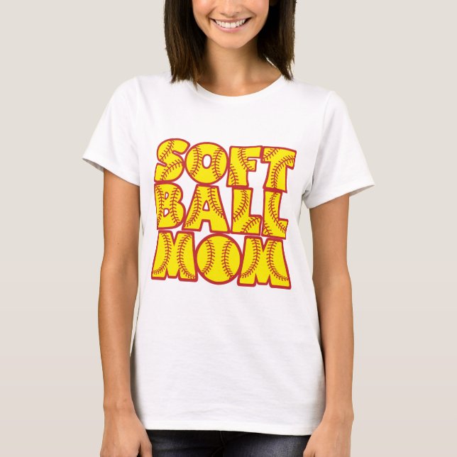Softballmamma, red&yellow t-shirt (Framsida)