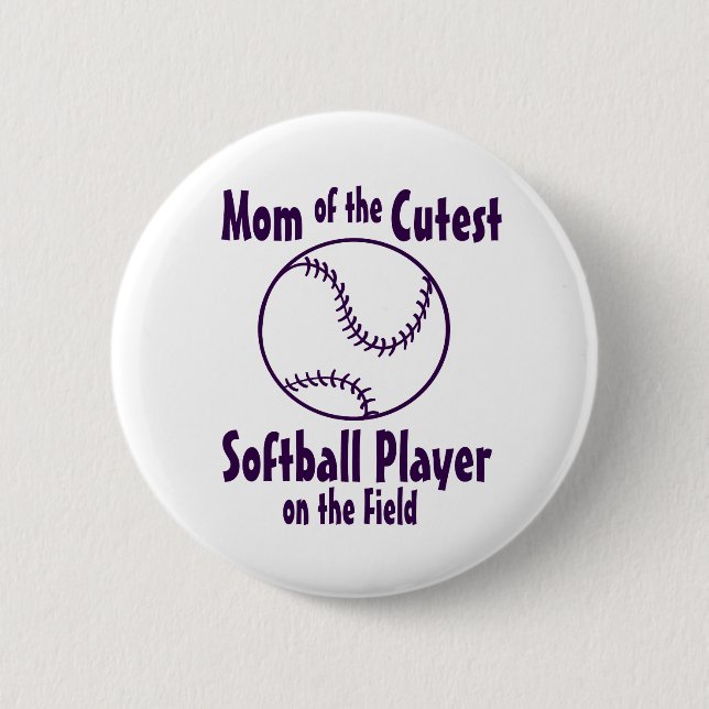 Softballmamma sötast på planen knapp (Framsida)