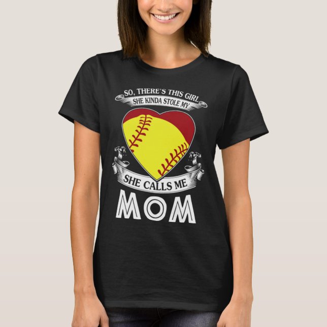 Softballmammacoolan fostrar gåvan t shirt (Framsida)
