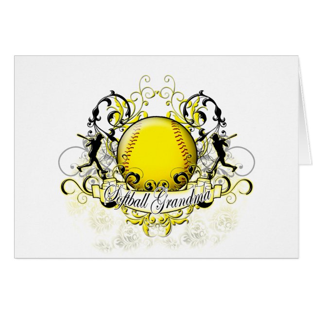 Softballmormor Hälsningskort (Framsidan Horizontal)