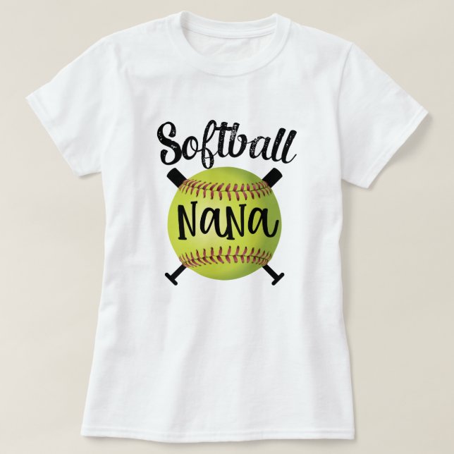 SoftballNana kvinna lek för sondotter för mormor T Shirt (Design framsida)