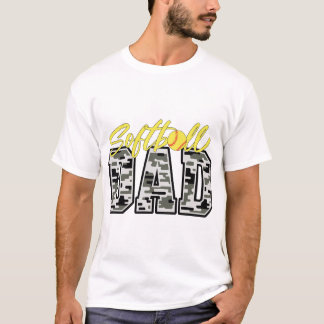 Softballpappas kamouflage-design – stolt sportspap t shirt
