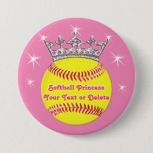 SoftballPrincess Klämma fast Tiara, softball, DIN Knapp