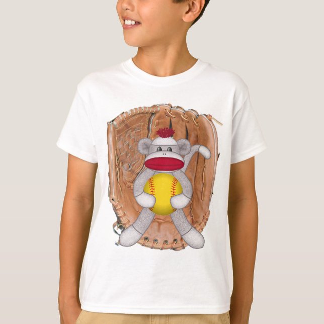 Softballsock monkey tee shirt (Framsida)