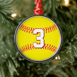 Softballspelare beställnings- Jersey numrerar jul Julgransprydnad Metall