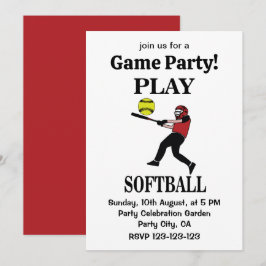 Softballspelare Spelar Softball Inbjudningar