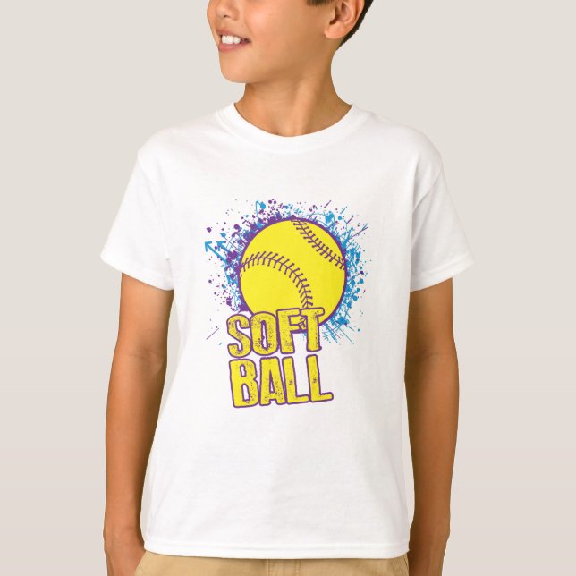 SoftballSplatter Tee Shirt (Framsida)