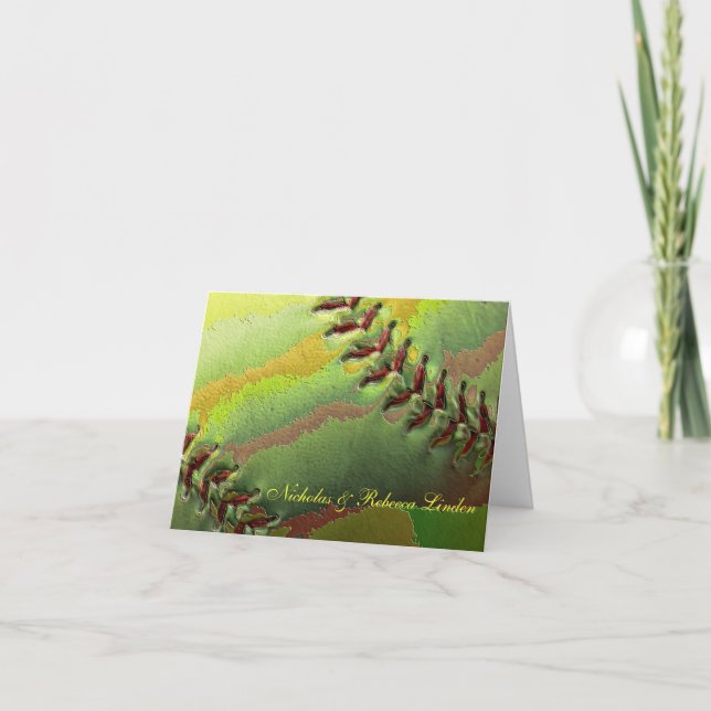 Softballsportar som gifta sig tematackkortet tack kort (Framsida)