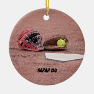 Softballstoppare maskerar julprydnaden julgransprydnad keramik