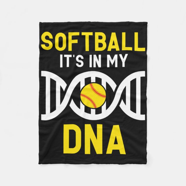 Softboll Är Min Dna Rolig Softbollspelare Fångare  Fleecefilt (Framsidan)