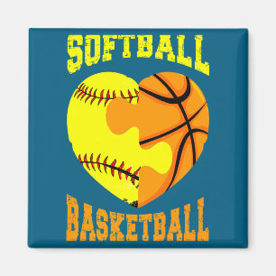 Softboll basketboll sport hjärta aktivitet hobby f magnet