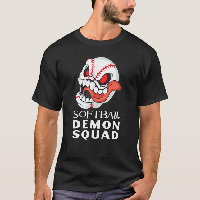 Softboll Demon Squad Softboll T Shirt (Framsida)