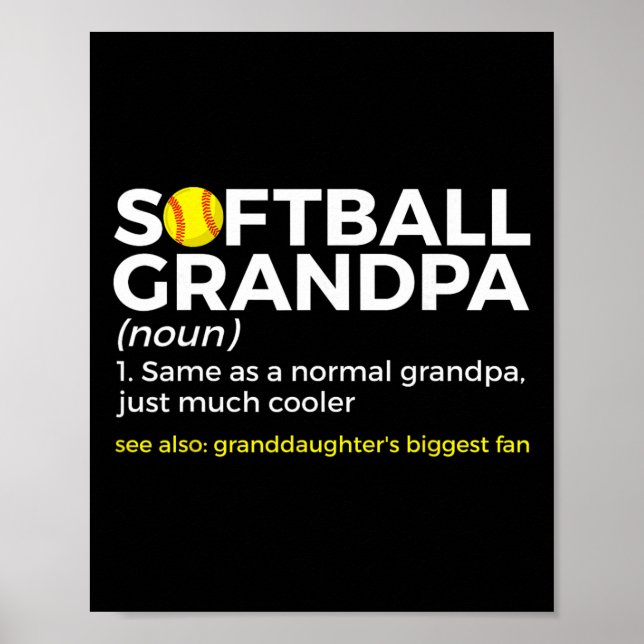 Softboll Farfar Definition Barnbarns Största Poster (Framsidan)