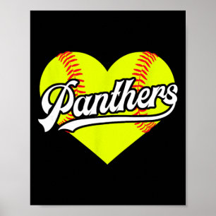 Softboll Heart Panthers Team T-ball Little League Poster