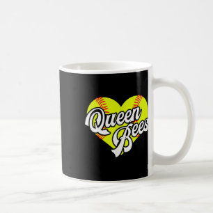 Softboll Heart Queen Bees Team T-ball Liga Flickor Kaffemugg