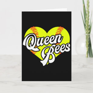 Softboll Heart Queen Bees Team T-ball Liga Flickor Kort
