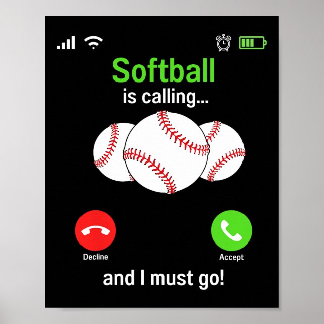 Softboll kallar - Softbollspelare coachar laget Poster (Framsidan)