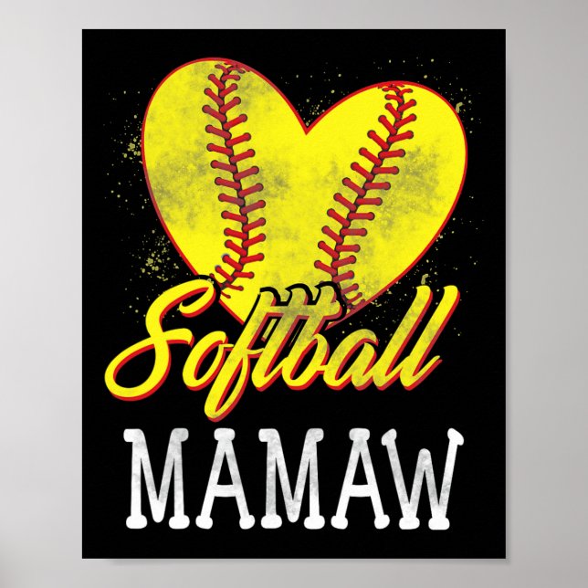 Softboll Mamaw Softbollspelare  Poster (Framsidan)