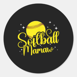 Softboll Mamaw till en Softbollspelare Mamaw Runt Klistermärke