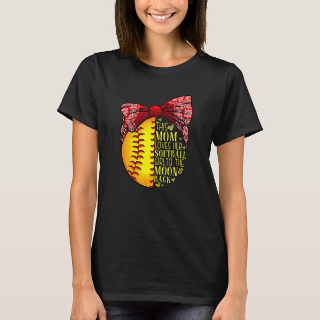 Softboll Mamma Kvinnor Pitcher Catcher Flickor  2 T Shirt (Framsida)