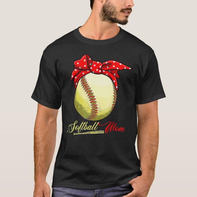 Softboll Mamma Kvinnor Pitcher Catcher Flickor  5 T Shirt (Framsida)