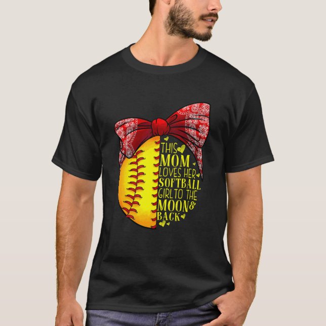 Softboll Mamma Kvinnor Pitcher Catcher Flickor  6 T Shirt (Framsida)