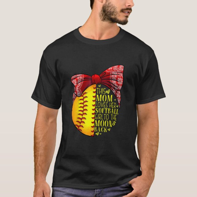 Softboll Mamma Kvinnor Pitcher Catcher Flickor T Shirt (Framsida)