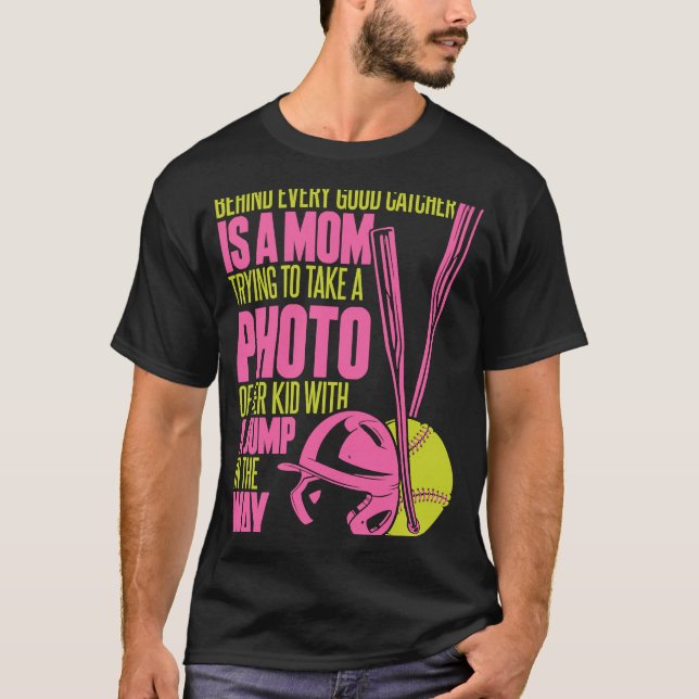 Softboll Mamma Pitcher Slagman  Catcher Softboll T Shirt (Framsida)