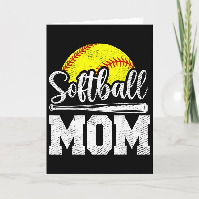 Softboll Mamma Softboll Spelare Speldag Mors Dag Kort (Framsida)