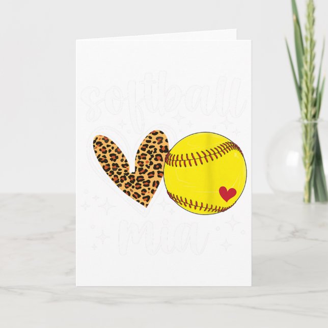 Softboll Mia Heart Mormor Mia Av En Softbollspelar Kort (Framsida)