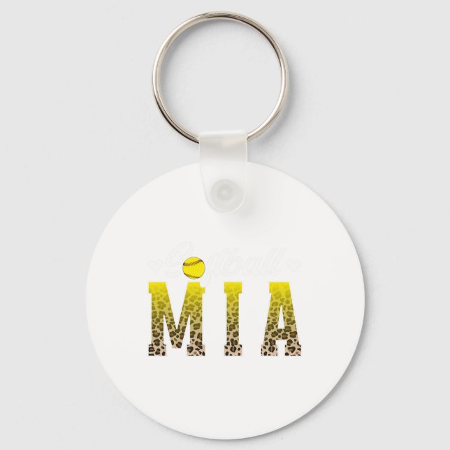 Softboll Mia Leopard Mormor Mia Av En Softboll Pla Nyckelring (Framsida)