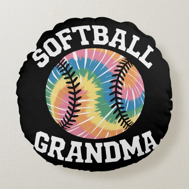 Softboll Mormor Rund Kudde (Framsidan)