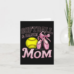Softboll Och Dans Mamma Softboll Dansälskare Motiv Kort