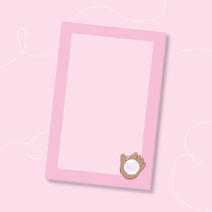 Softboll och Handske Rosa Barn Post-It-anteckninga Post-it Block