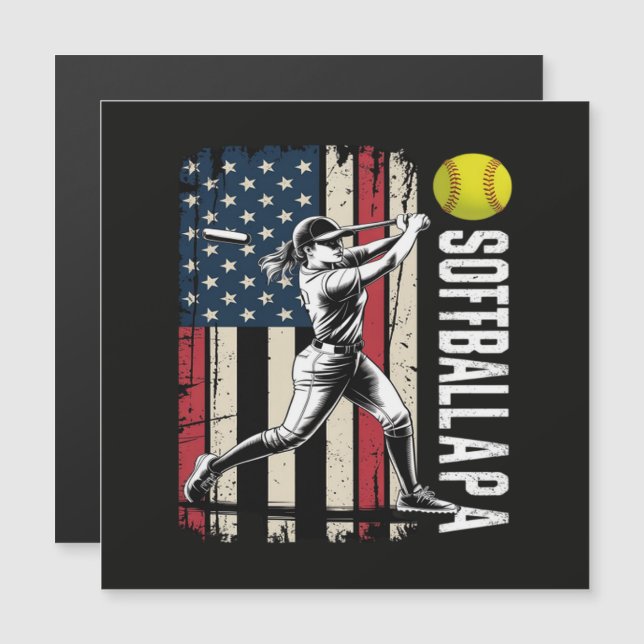 Softboll Pappa Amerikansk USA Flagga (Fram/baksida)
