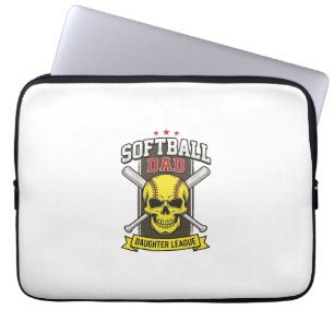 Softboll Pappa Dotter Liga Vintage Vektor Design Laptop Fodral